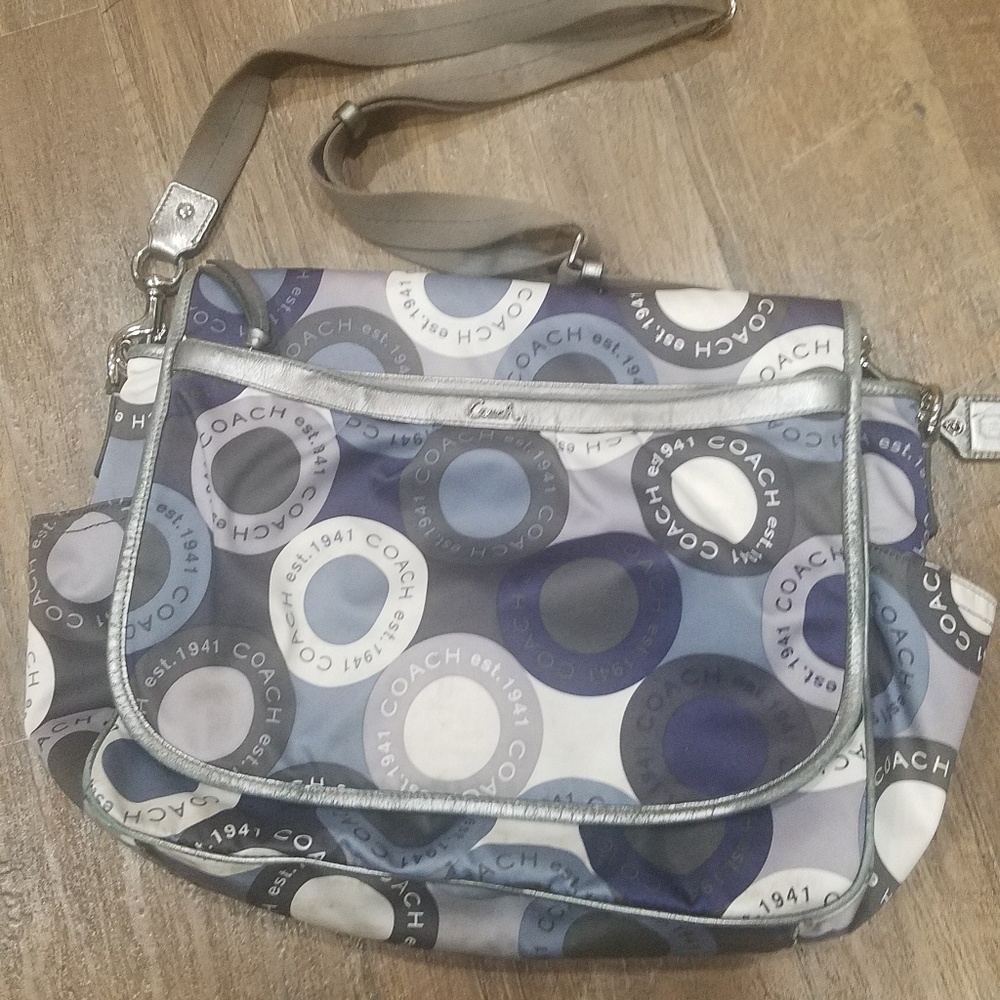 Coach snap head messenger diaper bag